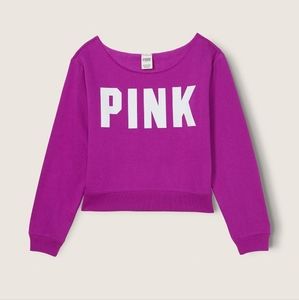 VS PINK MEDIUM FLEECE CROPPED SWEATSHIRT